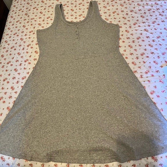 GAP Soft grey fit and flare button up skater dress sz LG - Picture 5 of 5